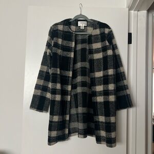 Max Studio Gray and Cream Plaid Jacket